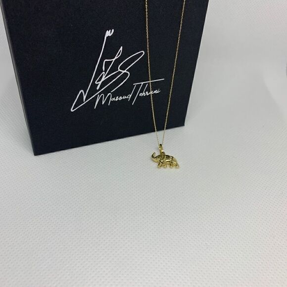 Elephant necklace 14k Real Gold Pendant - Picture 7 of 9